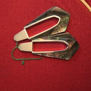 Kendra Scott Kiernan Drop Earrings Black mother of pearl statement silver tone